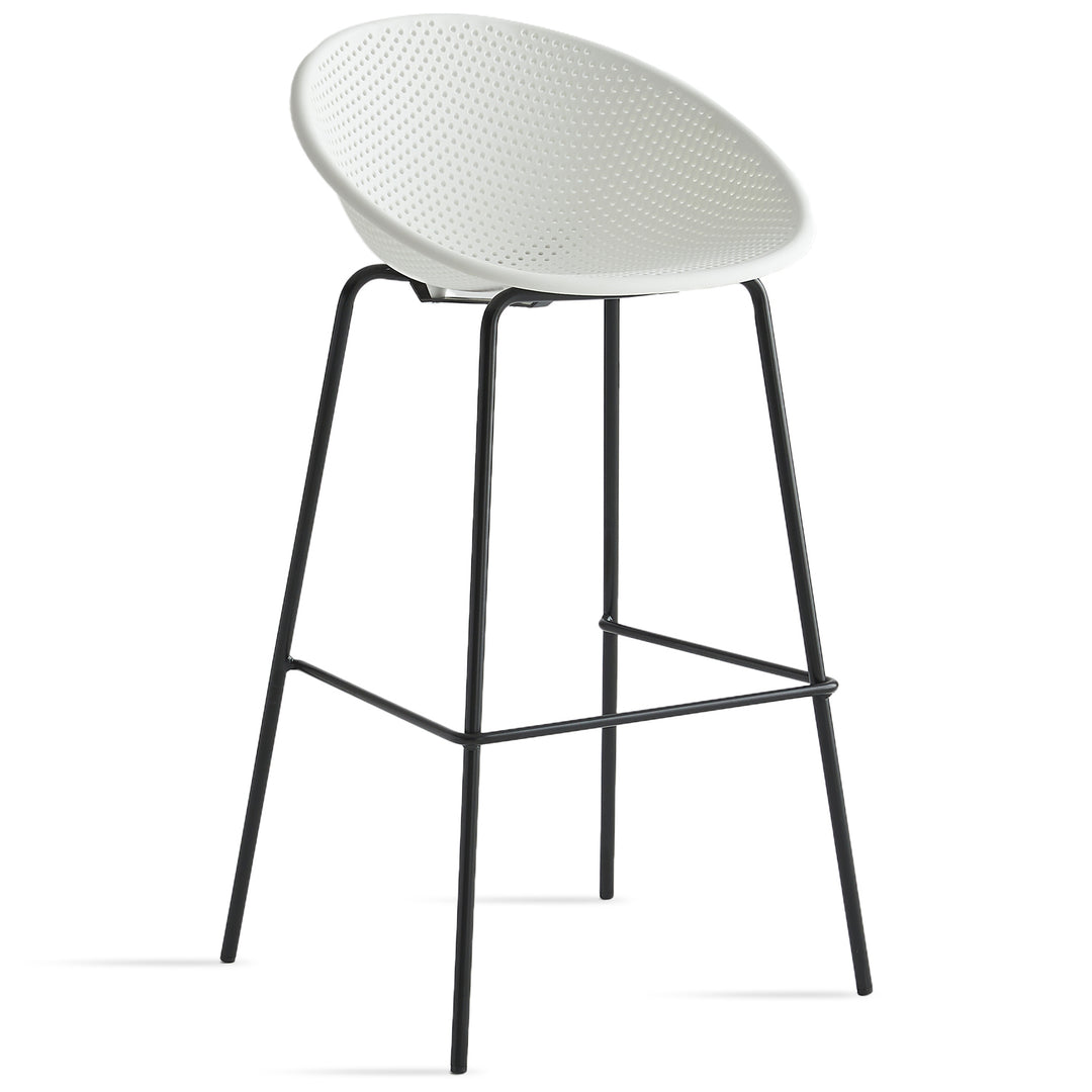 Modern plastic bar chair europa in white background.