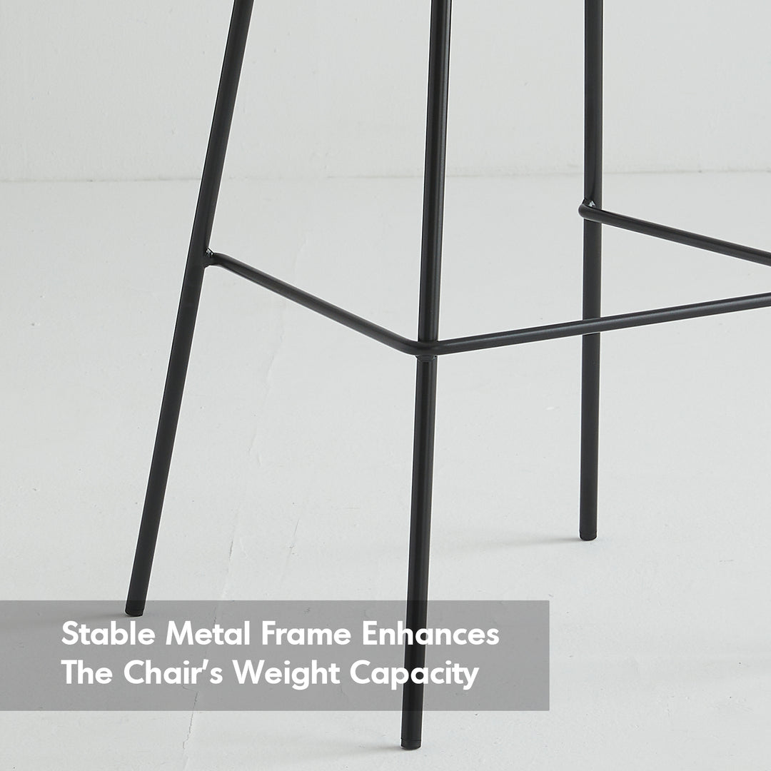 Modern plastic bar chair europa in close up details.