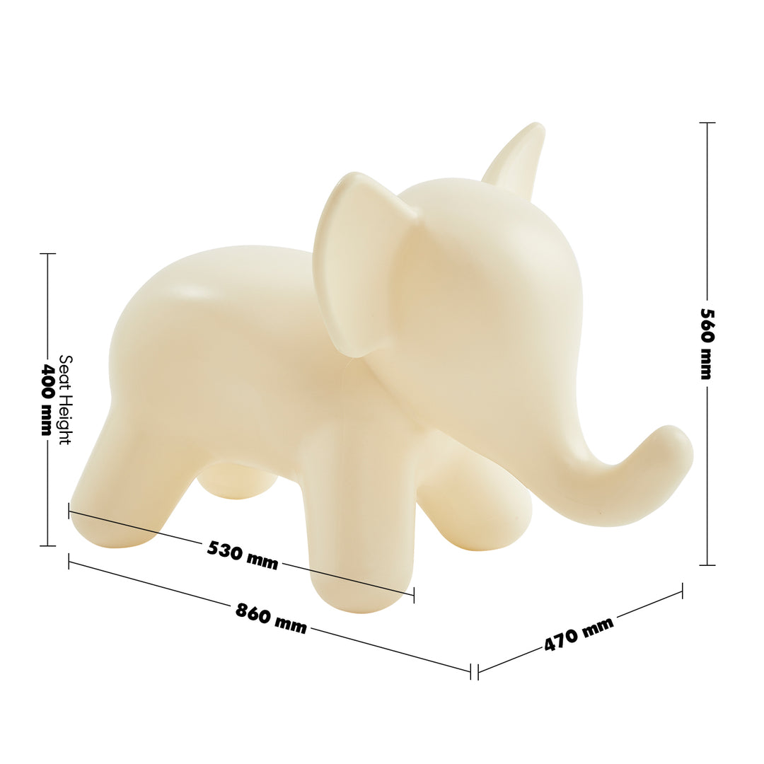 Modern plastic decor elephant size charts.