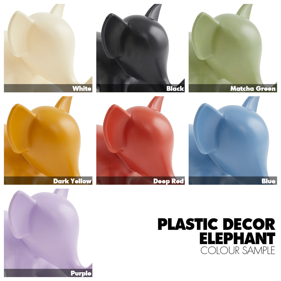 Modern plastic decor elephant color swatches.