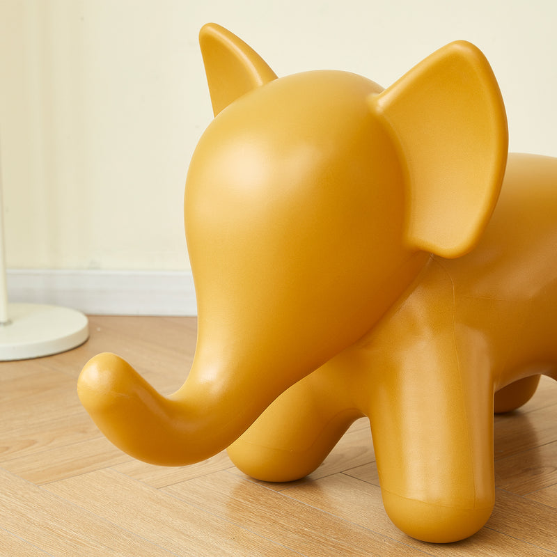 Bauhaus plastic ottoman elephant in close up details.
