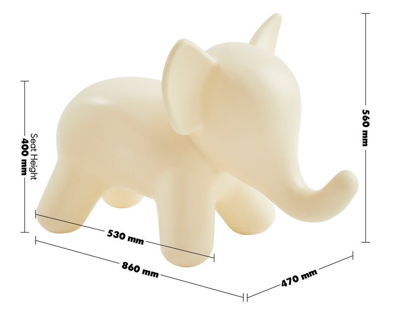 Bauhaus Plastic Ottoman ELEPHANT Size Chart