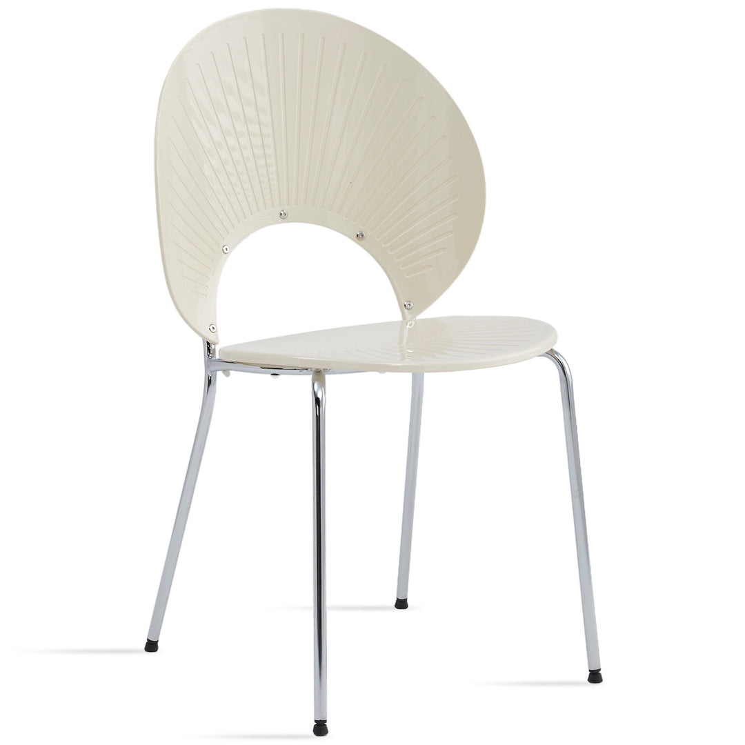 Modern plastic dining chair apollo in white background.