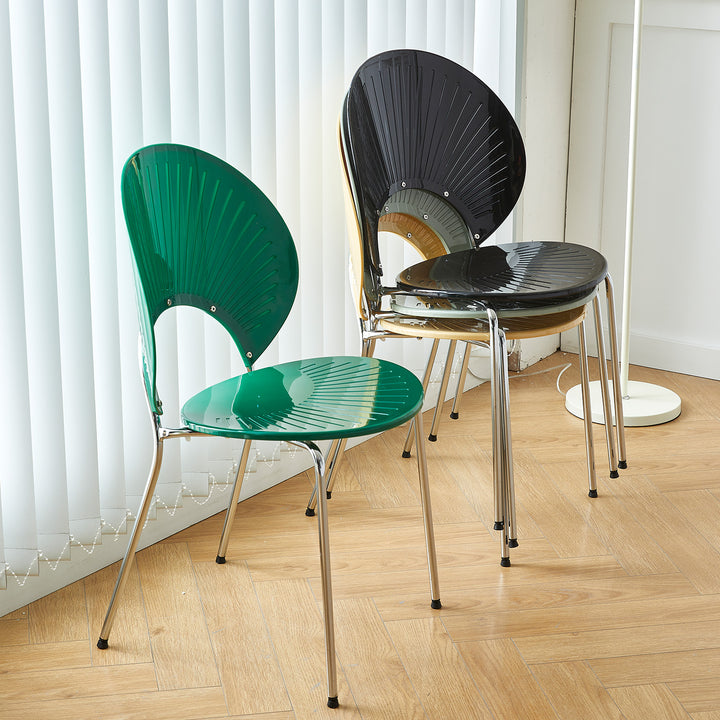 Modern plastic dining chair apollo layered structure.