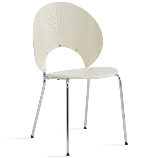 Bauhaus plastic dining chair apollo in white background.