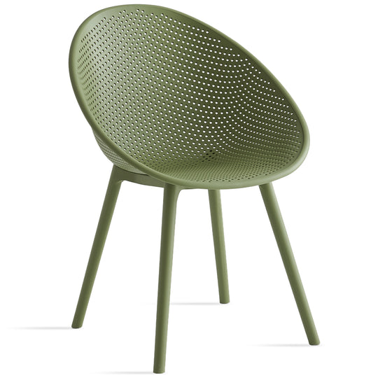 Contemporary plastic dining chair europa in white background.
