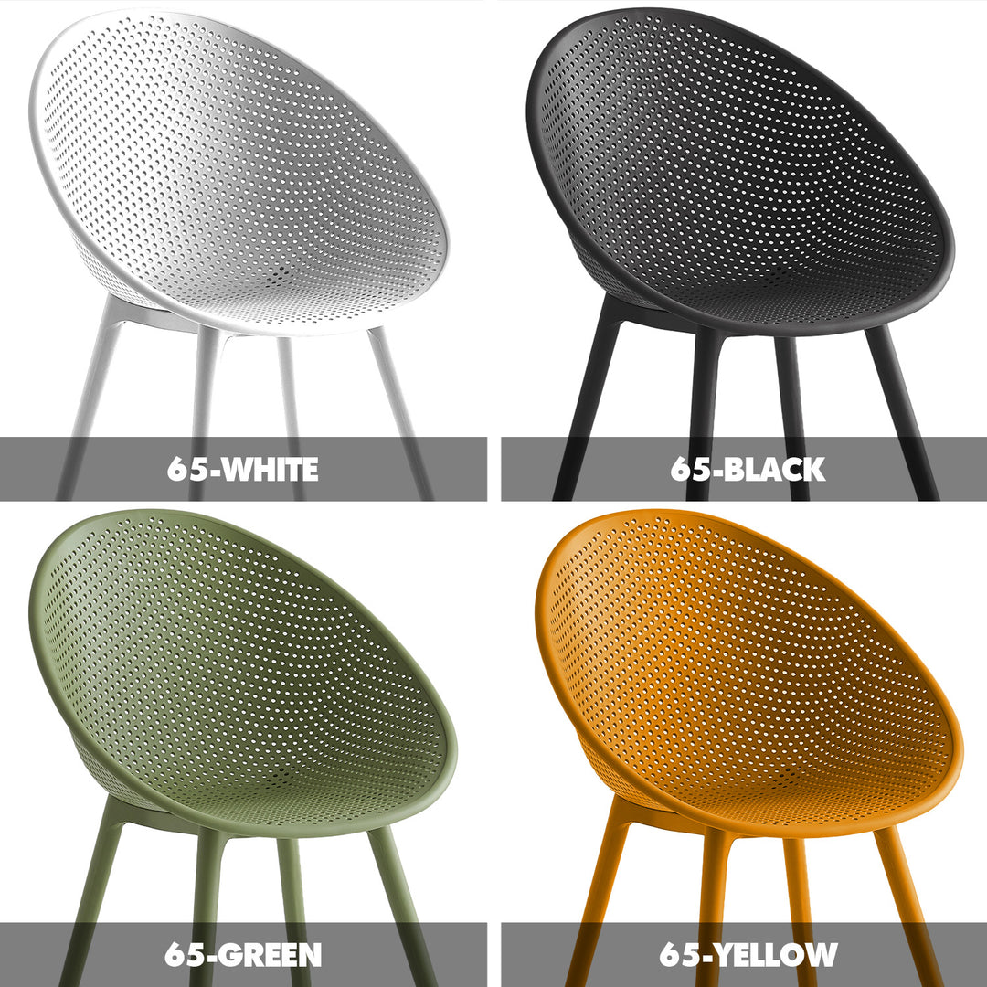 Modern plastic dining chair europa material variants.