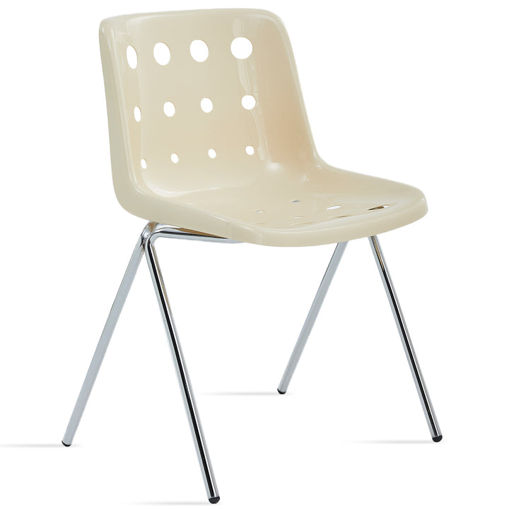 Modern plastic dining chair polo in white background.