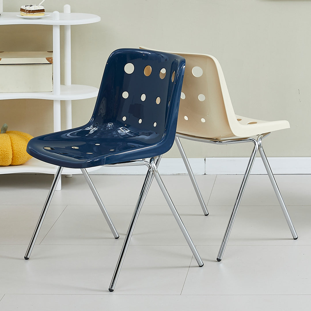 Modern plastic dining chair polo layered structure.