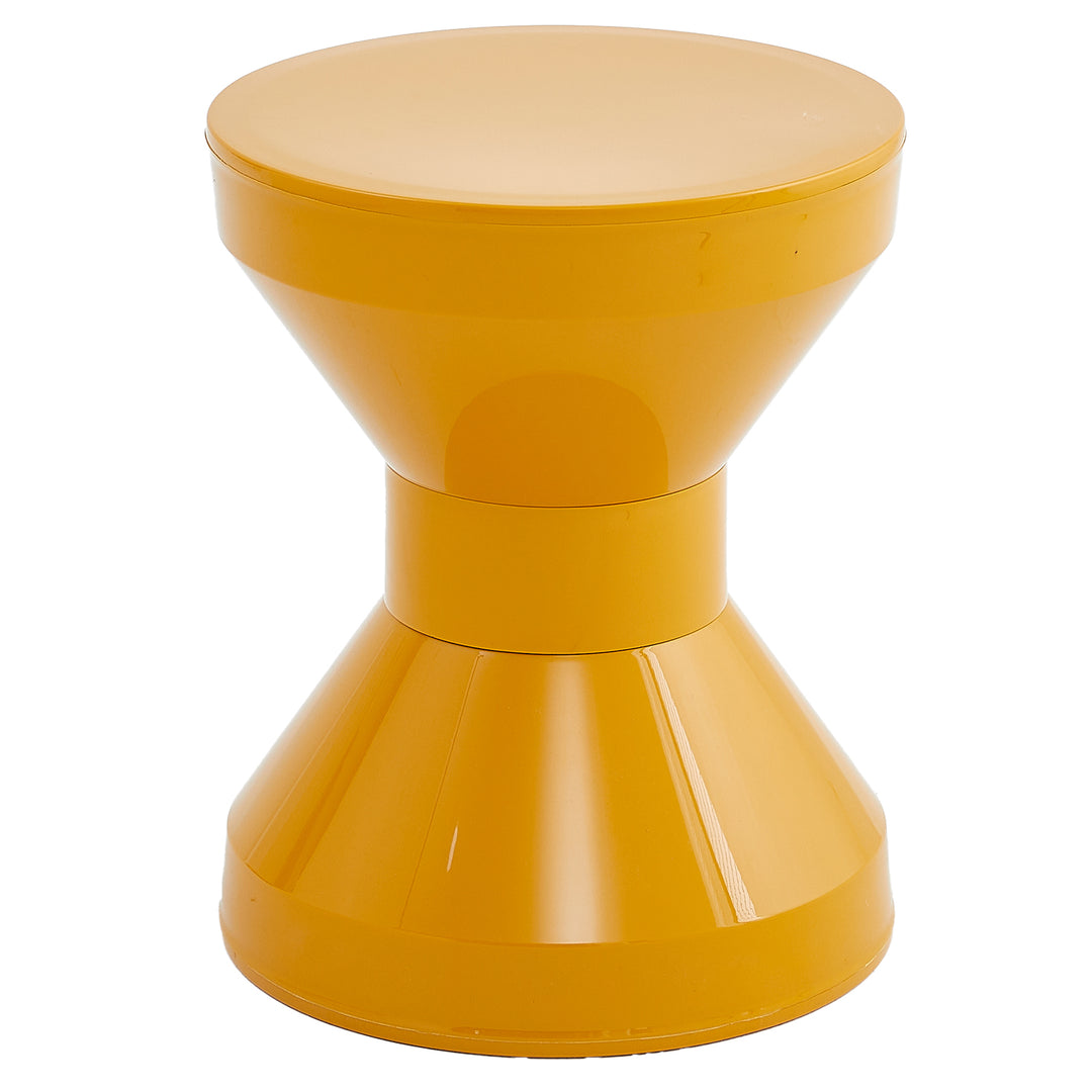 Modern plastic side table roller in white background.