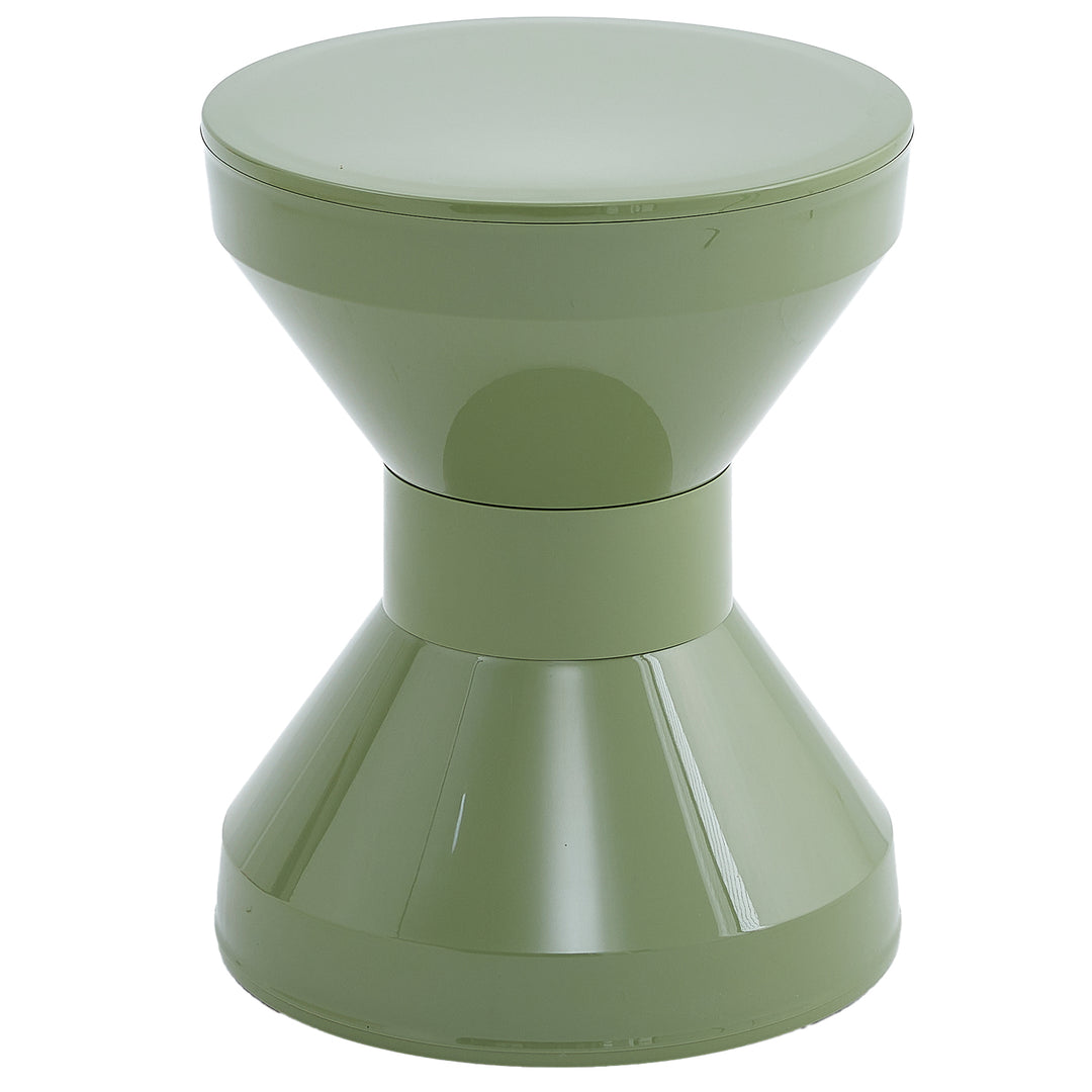 Modern plastic side table roller layered structure.