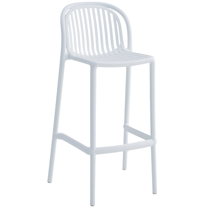 Contemporary plastic stackable bar chair flare detail 5.