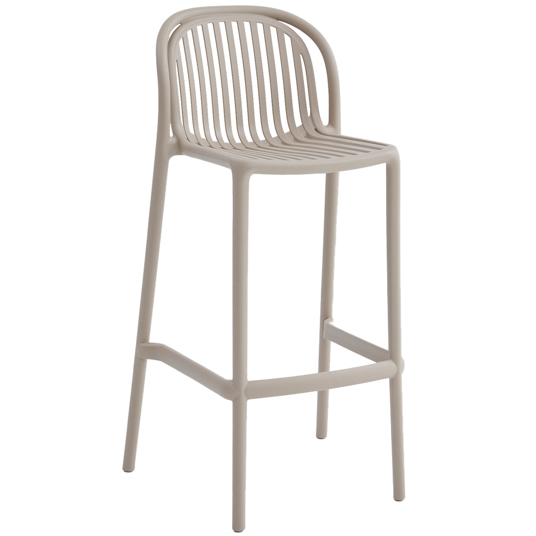 Contemporary plastic stackable bar chair flare detail 6.