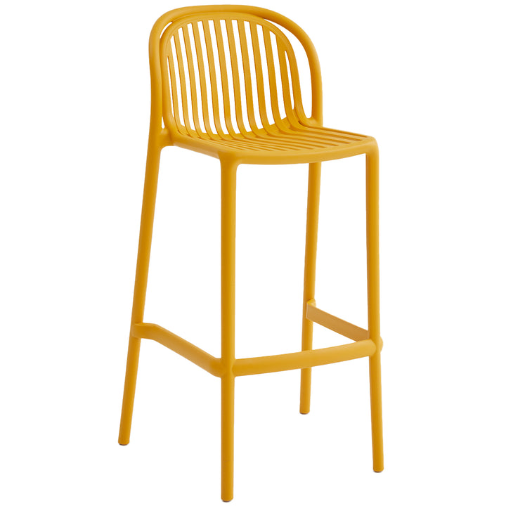 Contemporary plastic stackable bar chair flare detail 7.