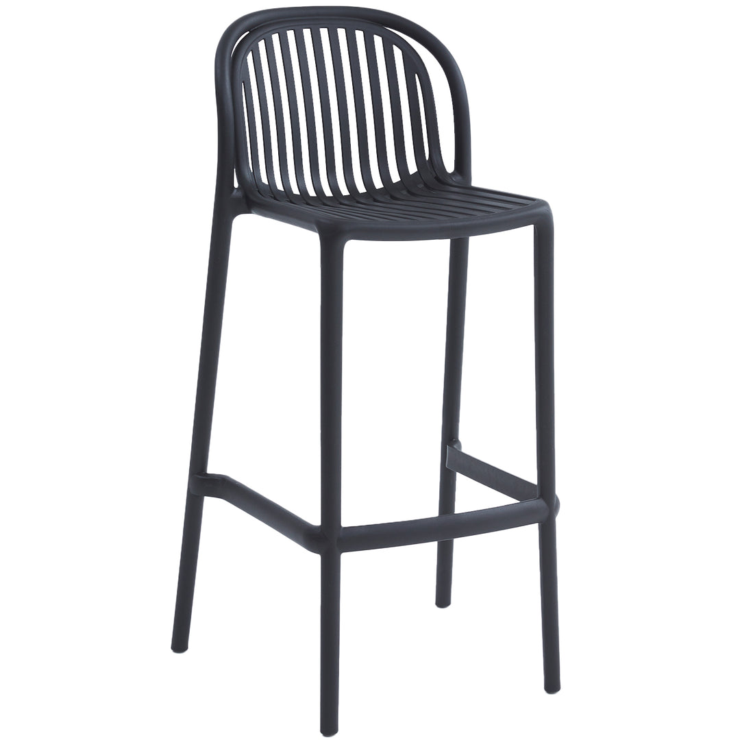 Contemporary plastic stackable bar chair flare detail 8.