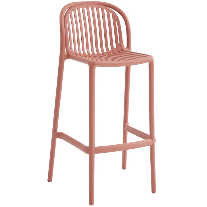 Contemporary plastic stackable bar chair flare detail 10.