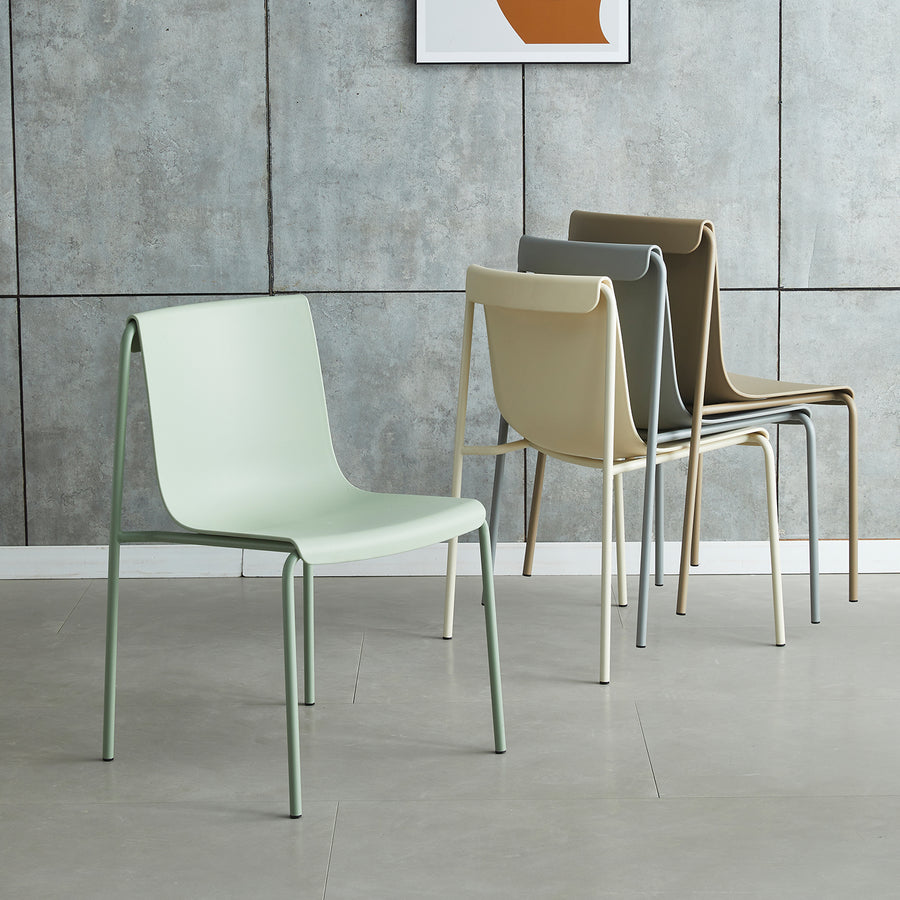 Contemporary plastic stackable dining chair buzz primary product view.