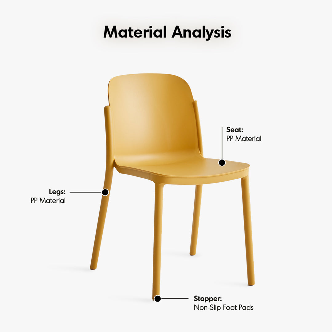 Contemporary plastic stackable dining chair glint environmental situation.