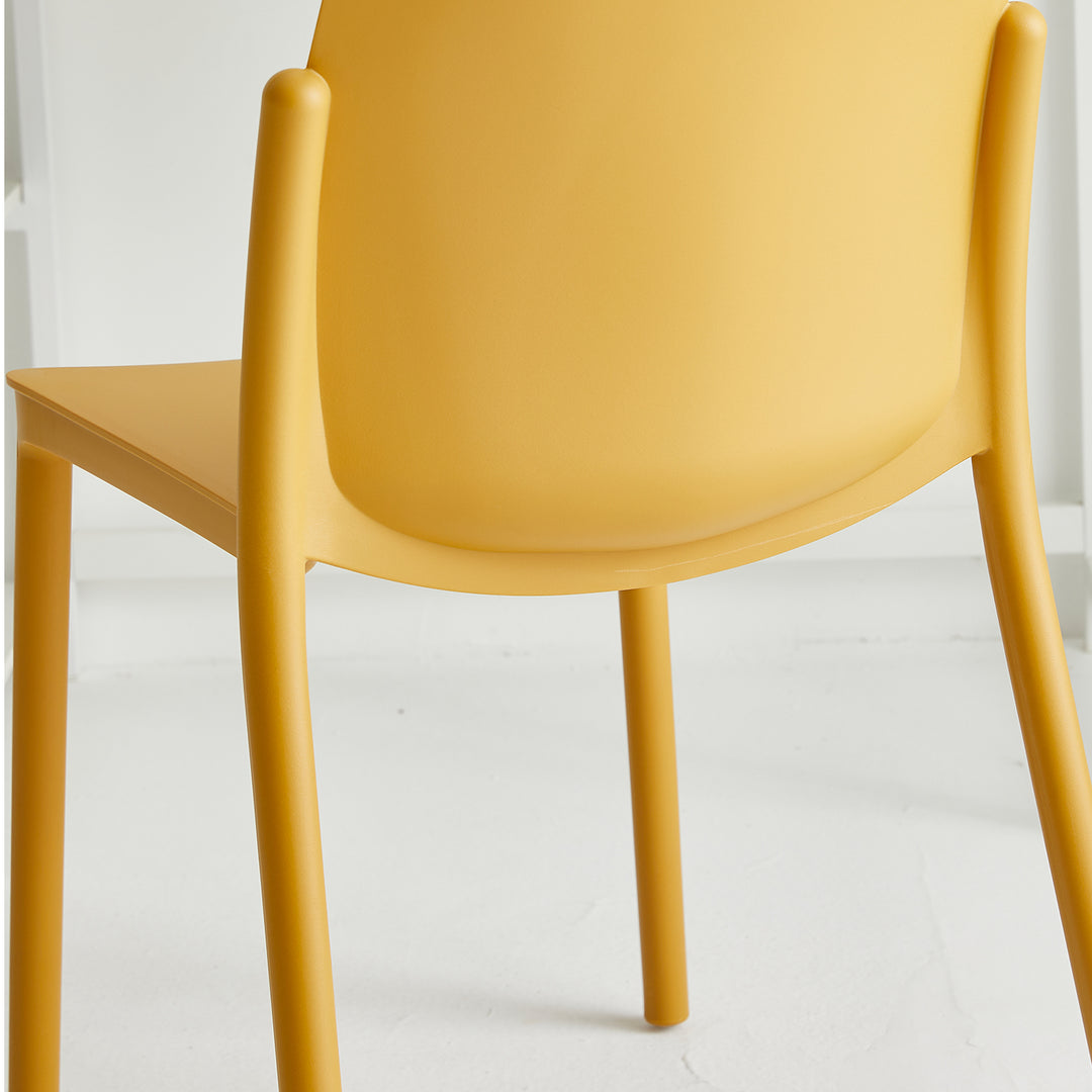 Contemporary plastic stackable dining chair glint detail 5.