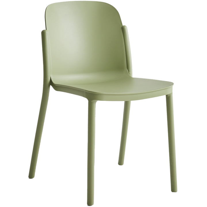 Contemporary plastic stackable dining chair glint detail 11.