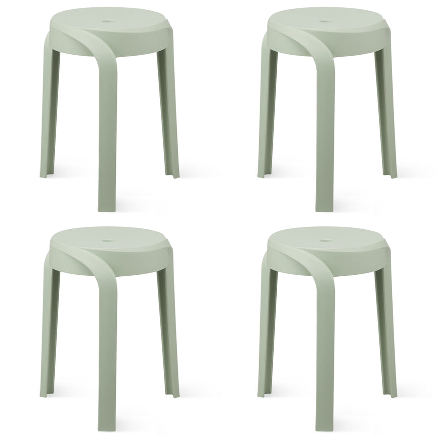 Modern Plastic Stackable Dining Stool 4pcs Set WHIRL