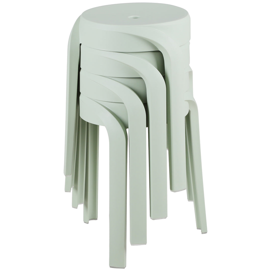 Modern Plastic Stackable Dining Stool 4pcs Set WHIRL