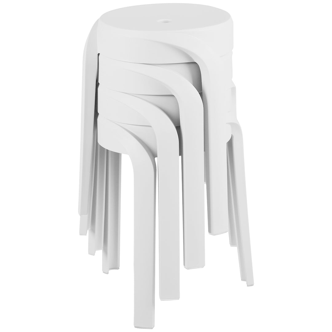 Modern Plastic Stackable Dining Stool 4pcs Set WHIRL