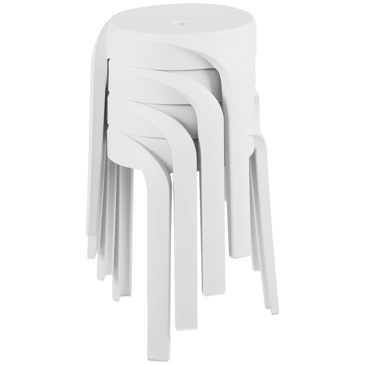 Modern Plastic Stackable Dining Stool 4pcs Set WHIRL