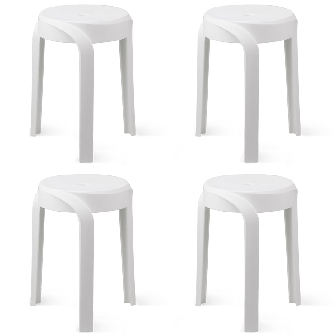 Modern Plastic Stackable Dining Stool 4pcs Set WHIRL