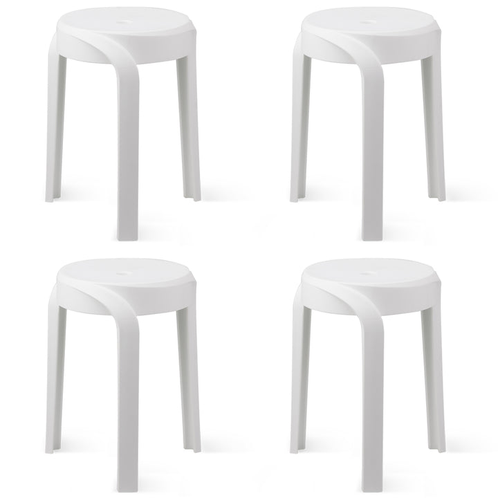 Modern Plastic Stackable Dining Stool 4pcs Set WHIRL