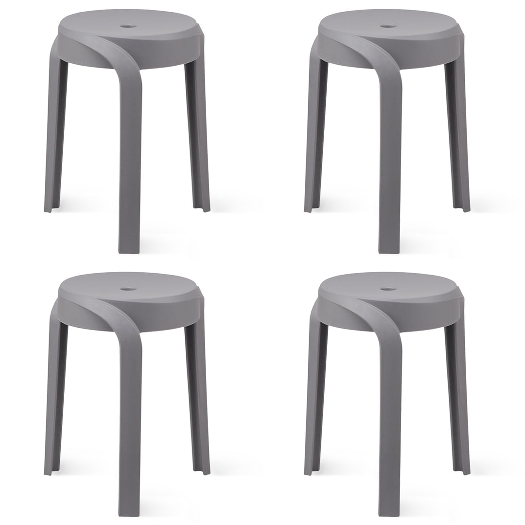 Modern Plastic Stackable Dining Stool 4pcs Set WHIRL