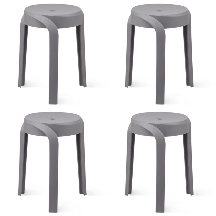 Modern Plastic Stackable Dining Stool 4pcs Set WHIRL