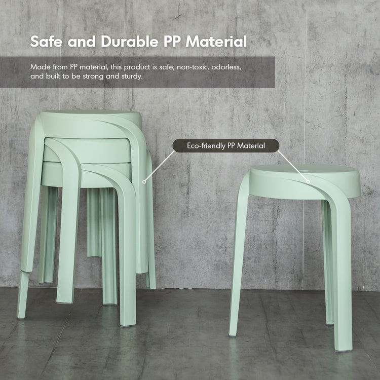 Modern Plastic Stackable Dining Stool 4pcs Set WHIRL Good to Know Preview-4