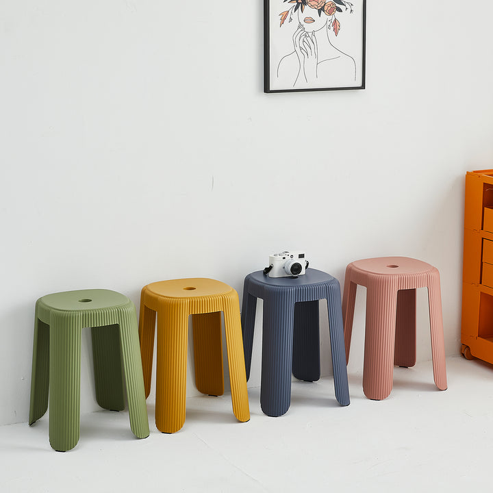 Contemporary plastic stackable dining stool pop detail 2.