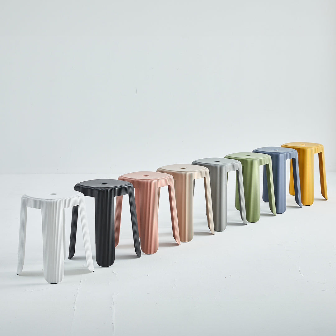 Contemporary plastic stackable dining stool pop detail 3.