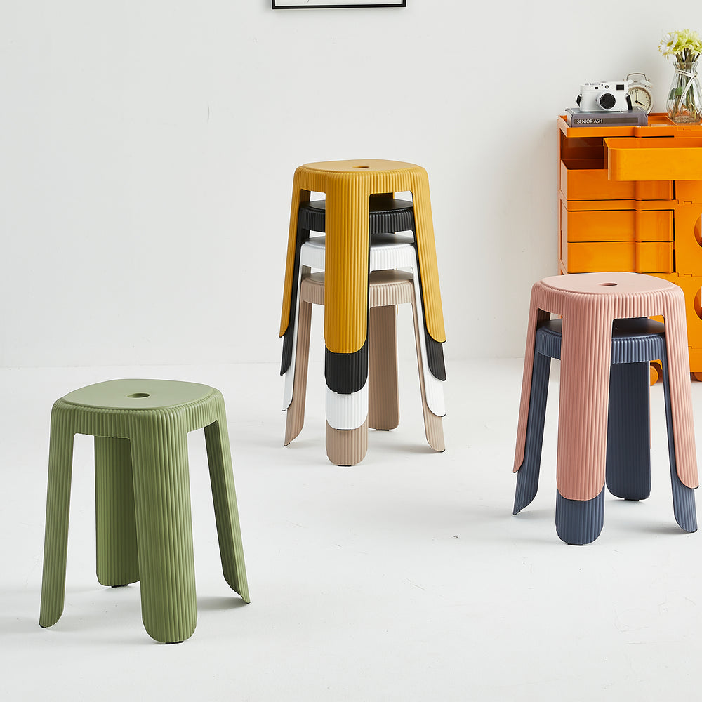 Contemporary plastic stackable dining stool pop primary product view.