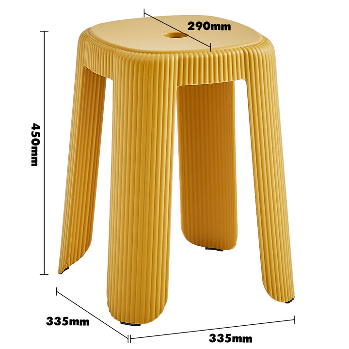 Contemporary plastic stackable dining stool pop size charts.