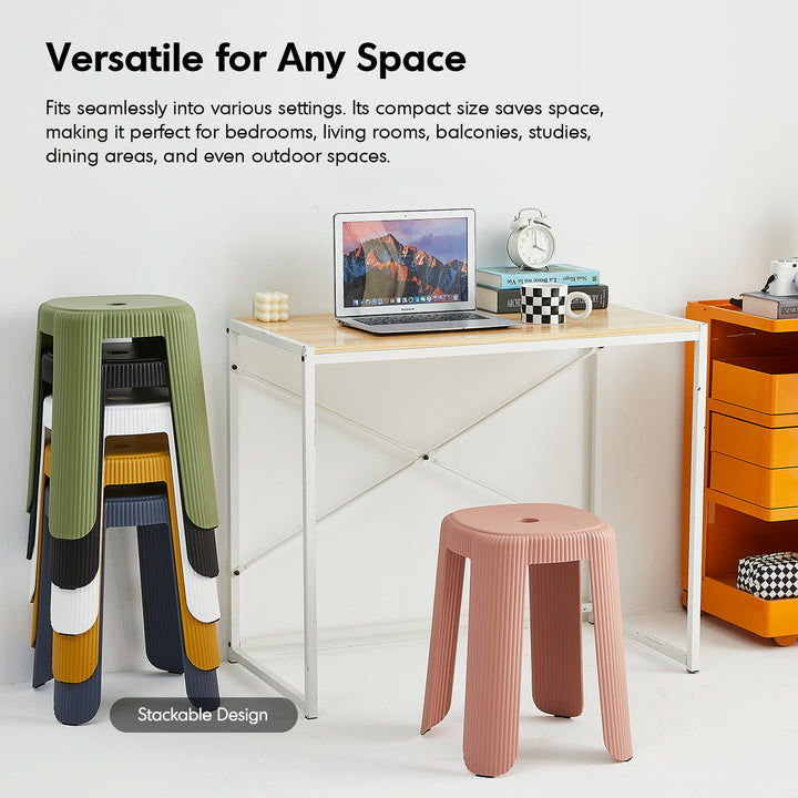 Contemporary plastic stackable dining stool pop in real life style.