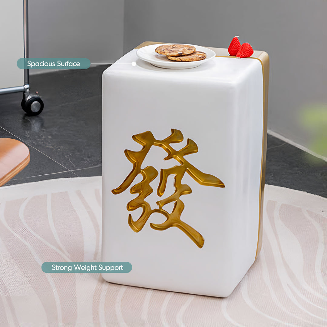 Modern resin side table huat in real life style.