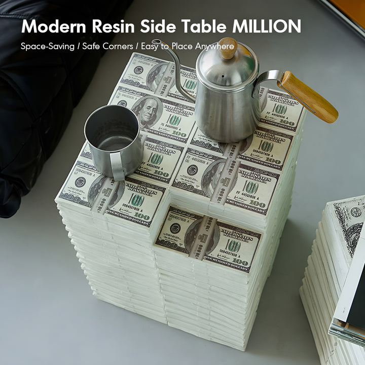 Modern resin side table million material variants.