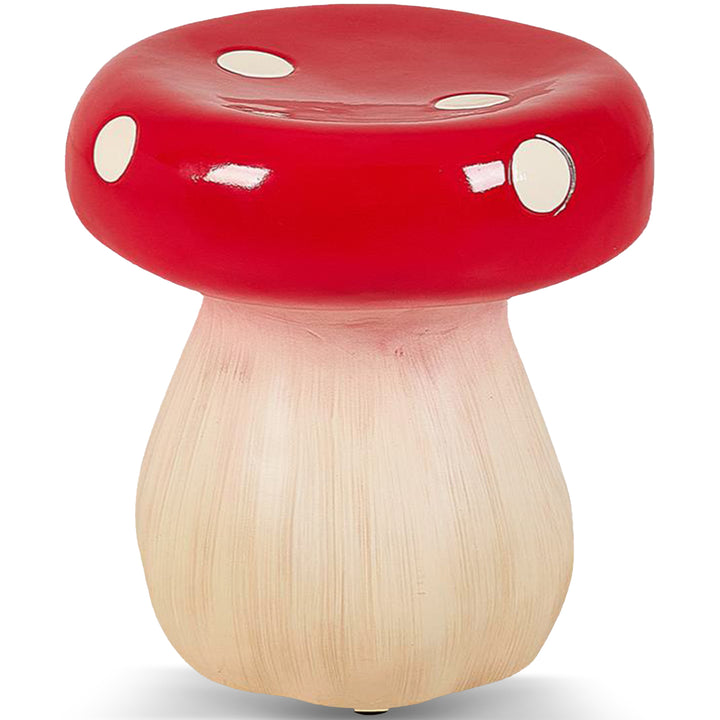 Modern resin stool mushroom in white background.