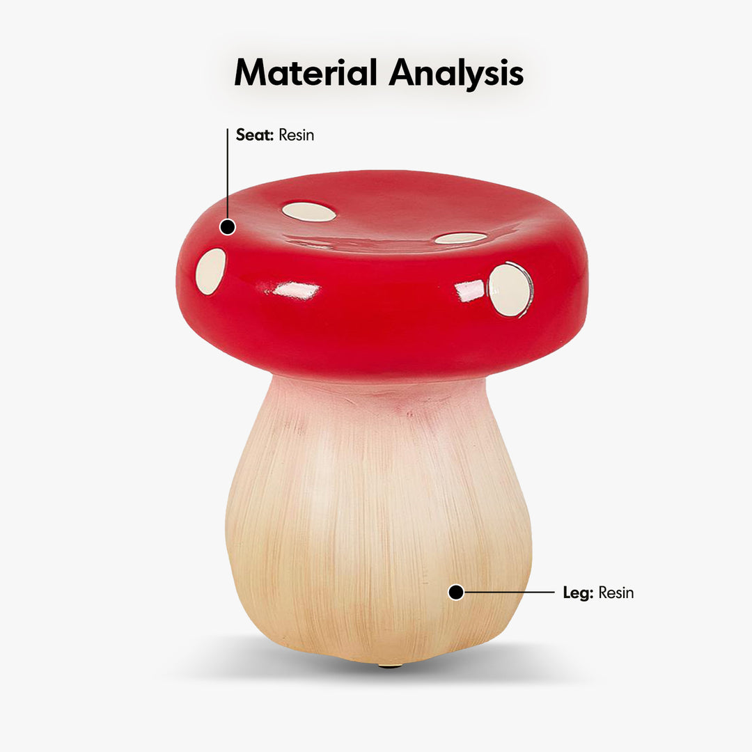 Modern resin stool mushroom in still life.