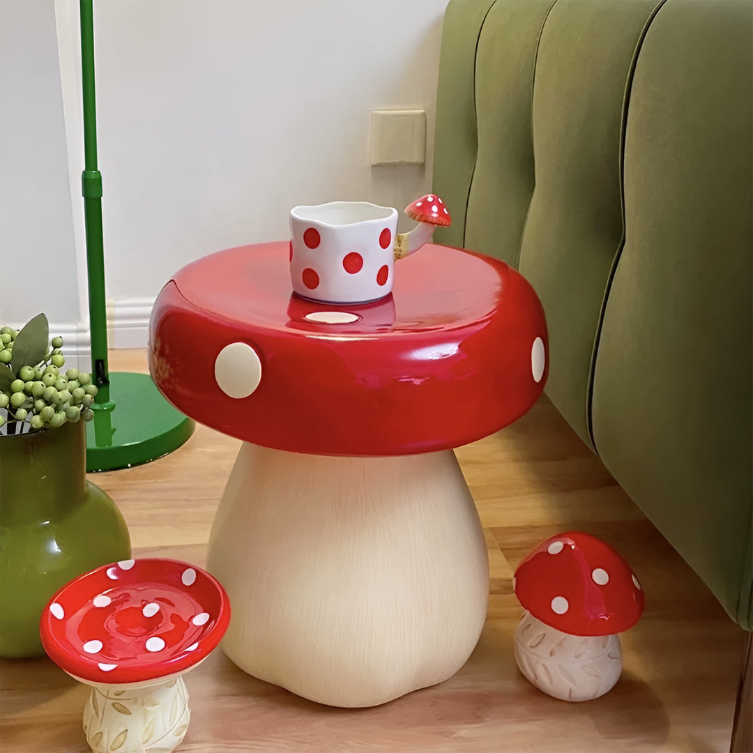 Modern resin stool mushroom situational feels.