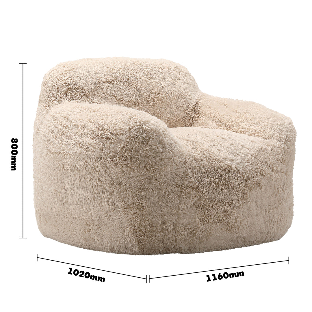 Modern Sherpa Fabric 1 Seater Sofa BUN