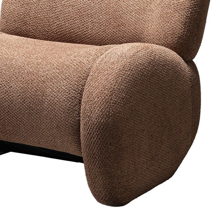 Modern sherpa fabric fabric 1 seater sofa boulder with context.