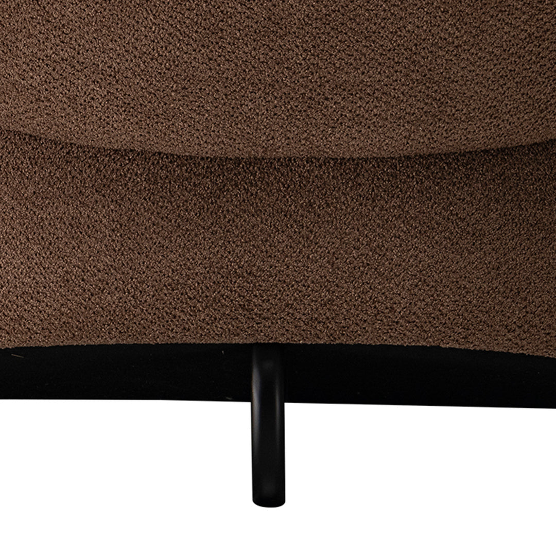 Modern sherpa fabric fabric 1 seater sofa boulder in details.