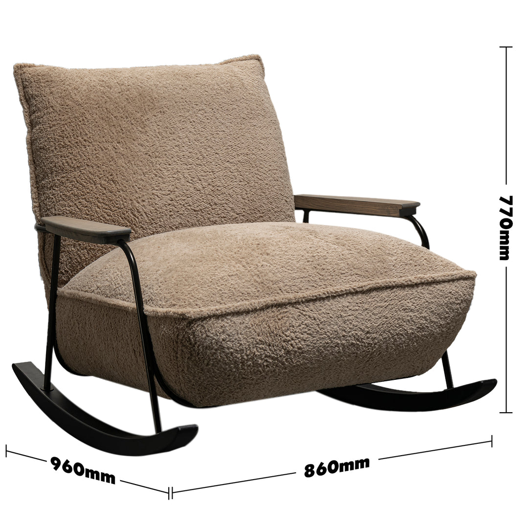 Modern sherpa fabric rocking chair 1 seater sofa cloudy size charts.