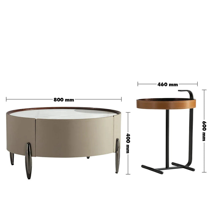 Modern sintered stone coffee table 2pcs set nexus size charts.