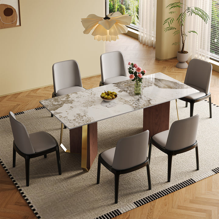 Modern sintered stone dining table axis environmental situation.