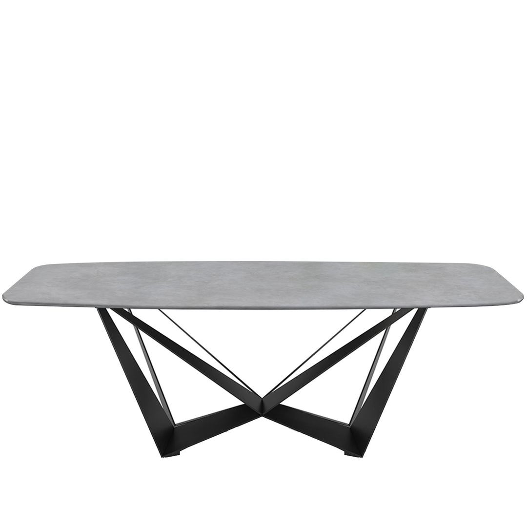 Modern sintered stone dining table skorpio layered structure.